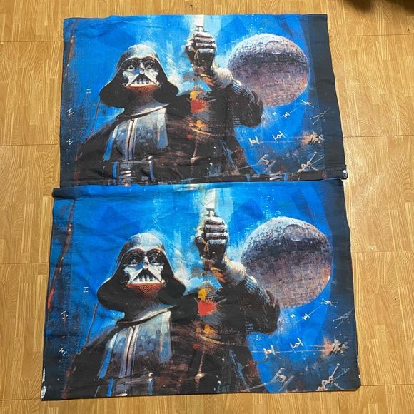 Star Wars darth vader set of two pillowcases blue black - Picture 3 of 3